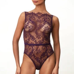 Body En Dentelle Coco De Mer Lunaria -Sous Vêtement Soldes body coco de mer lunaria violine 9