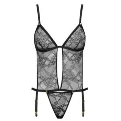 Body String Porte-jarretelles Détachable En Dentelle Maison Close Jeux Magnétiques -Sous Vêtement Soldes body maison close jeux magnetiques noir 8