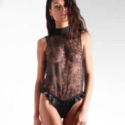 Body String Foulard En Soie Et Dentelle Maison Close Rendez-vous -Sous Vêtement Soldes body maison close rendez vous noir 4