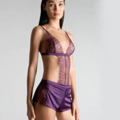 Body String Maison Close Villa Satine -Sous Vêtement Soldes body maison close villa satine violet fonce 5