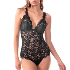 Body String En Dentelle Valery Macarons -Sous Vêtement Soldes body valery macarons noir 2