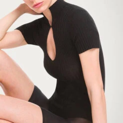 Body String Wolford Merino -Sous Vêtement Soldes body wolford merino noir 2