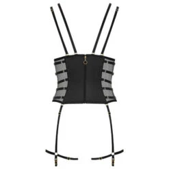 Corset Seins Nus Porte-jarretelles Maison Close Chambre Noire -Sous Vêtement Soldes corset maison close chambre noire noir 3