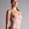 Corset Porte-jarretelles Maison Close L'Amoureuse -Sous Vêtement Soldes corset maison close l amoureuse rose poudre