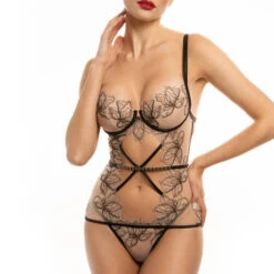 Guêpière Prelude Greta -Sous Vêtement Soldes guepiere prelude greta noir nude 3