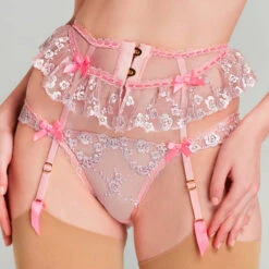 Porte-jarretelles Agent Provocateur Adelie -Sous Vêtement Soldes porte jarretelles agent provocateur adelie rose 3