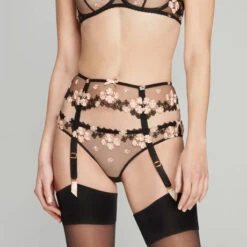 Porte-jarretelles Agent Provocateur Bethanie -Sous Vêtement Soldes porte jarretelles agent provocateur bethanie noir nude 2