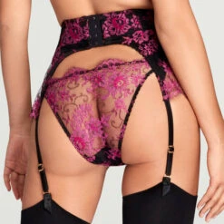 Porte-jarretelles En Dentelle Agent Provocateur Carline -Sous Vêtement Soldes porte jarretelles agent provocateur carline rose noir 3
