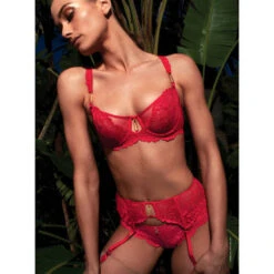 Porte-jarretelles En Dentelle Aubade Flowermania 13 Porte-jarretelles En Dentelle Aubade Flowermania -Sous Vêtement Soldes porte jarretelles aubade flowermania rouge 5