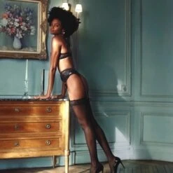 Porte-jarretelles En Dentelle Aubade Night Bird -Sous Vêtement Soldes porte jarretelles aubade night bird noir 2