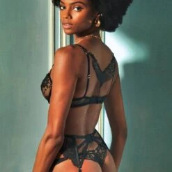 Porte-jarretelles En Dentelle Aubade Night Bird -Sous Vêtement Soldes porte jarretelles aubade night bird noir 4