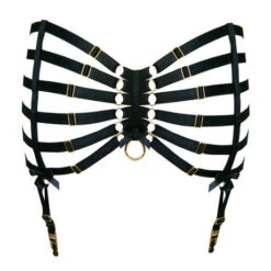 Porte-jarretelles Webbed Bordelle Signature -Sous Vêtement Soldes porte jarretelles bordelle signature noir 3