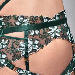 Porte-jarretelles 6 Attaches Bordelle Vita 12 Porte-jarretelles 6 Attaches Bordelle Vita -Sous Vêtement Soldes porte jarretelles bordelle vita vert fonce 3