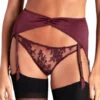 Culotte Porte-jarretelles En Dentelle Coco De Mer Camellia -Sous Vêtement Soldes porte jarretelles coco de mer camellia bordeaux