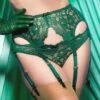 Porte-jarretelles En Dentelle Dita Von Teese Cora -Sous Vêtement Soldes porte jarretelles dita von teese cora vert fonce