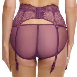 Porte-jarretelles 6 Attaches En Dentelle Dita Von Teese Lurex Lace -Sous Vêtement Soldes porte jarretelles dita von teese lurex lace mauve 3
