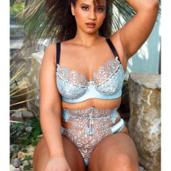 Porte-jarretelles En Dentelle Edge O' Beyond Vanessa -Sous Vêtement Soldes porte jarretelles edge o beyond vanessa bleu argent 3