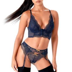 Porte-jarretelles En Dentelle Gossard Superboost Lace -Sous Vêtement Soldes porte jarretelles gossard superboost lace bleu nuit 6